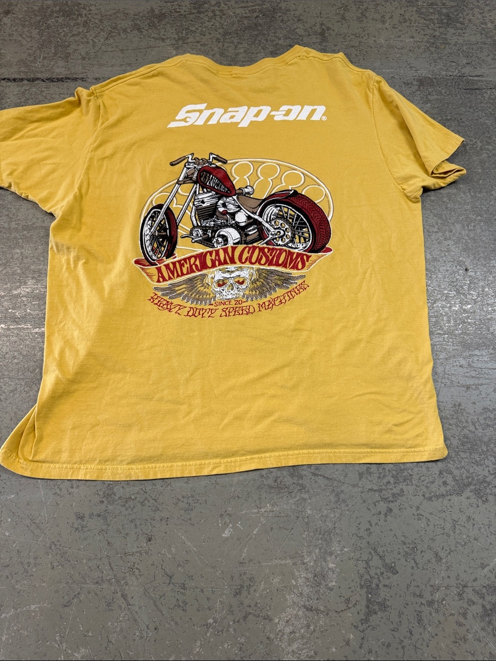 Snap-on Yellow Motorcycle Graphic Tee